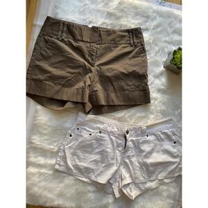 Bundle of Women's Casual Shorts - Brown and White Size 7-8